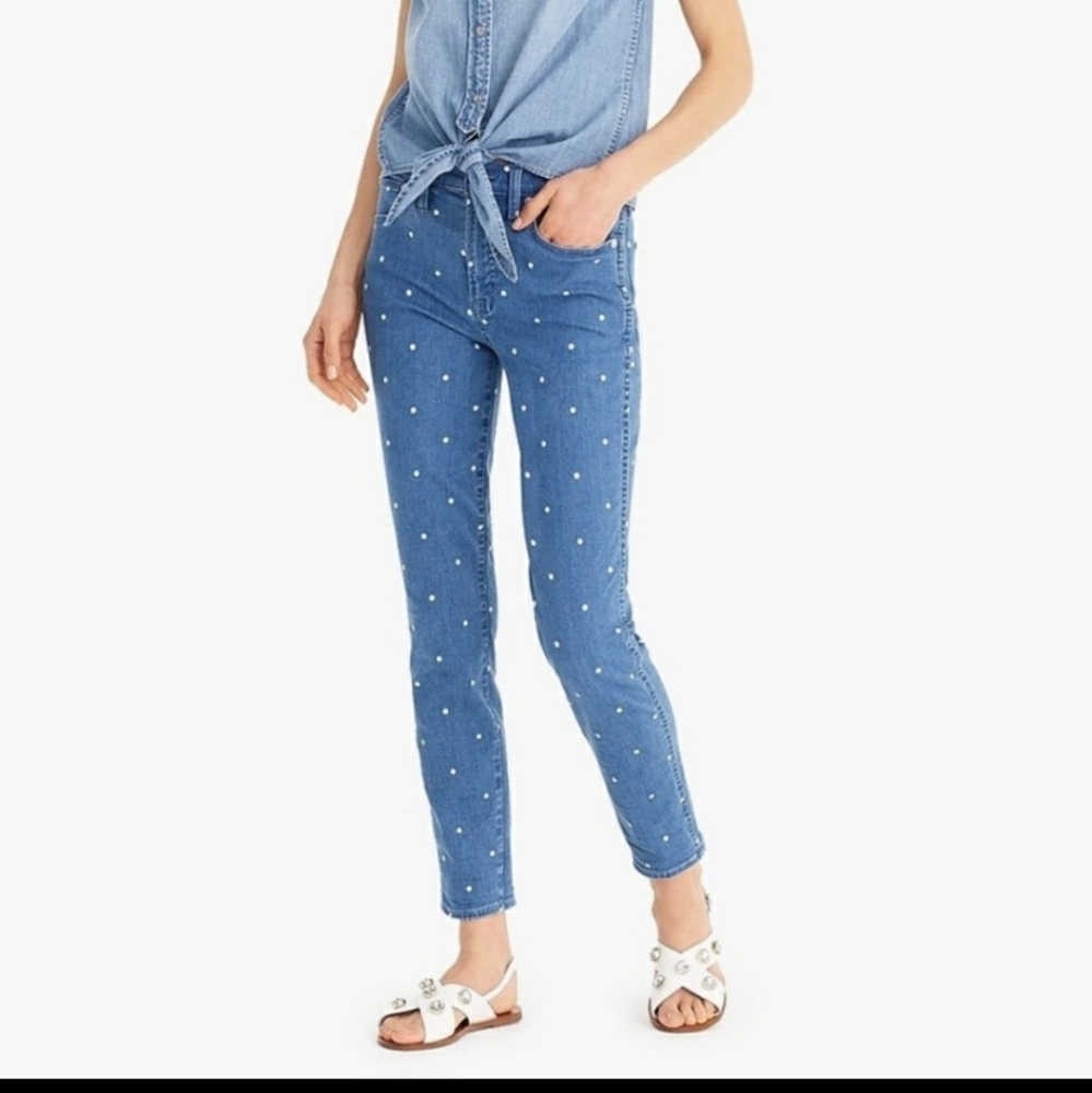 NWT J.Crew Polka Dot Jeans Sz 27